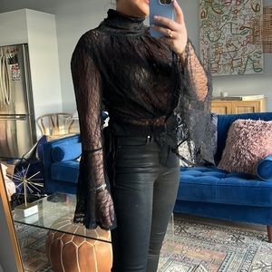 Free people lace wise sleeve top